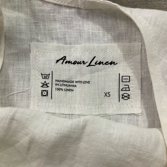 Amour Linen Crop Linen Top Sz XS - Picture 3 of 4